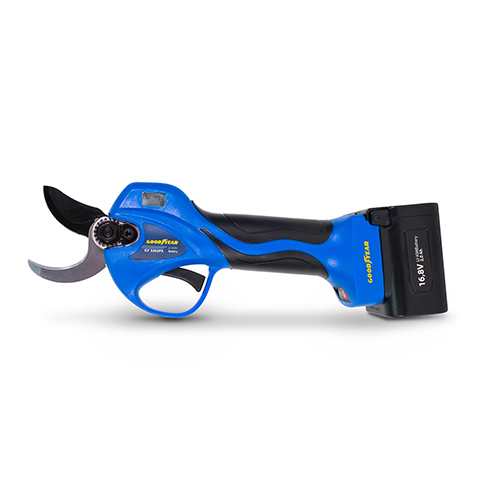 TIJERA DE PODA ELECTRICA GOODYEAR GY3202PS 32MM PROGRESIVA C/ DISPLAY 2BAT 2Ah  NEMA C